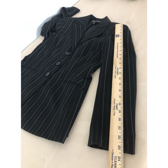 Kasper Blazer Womens 4 Black 3 Buttons Fitted Office Clueless Preppy Long Sleeve - Picture 9 of 9